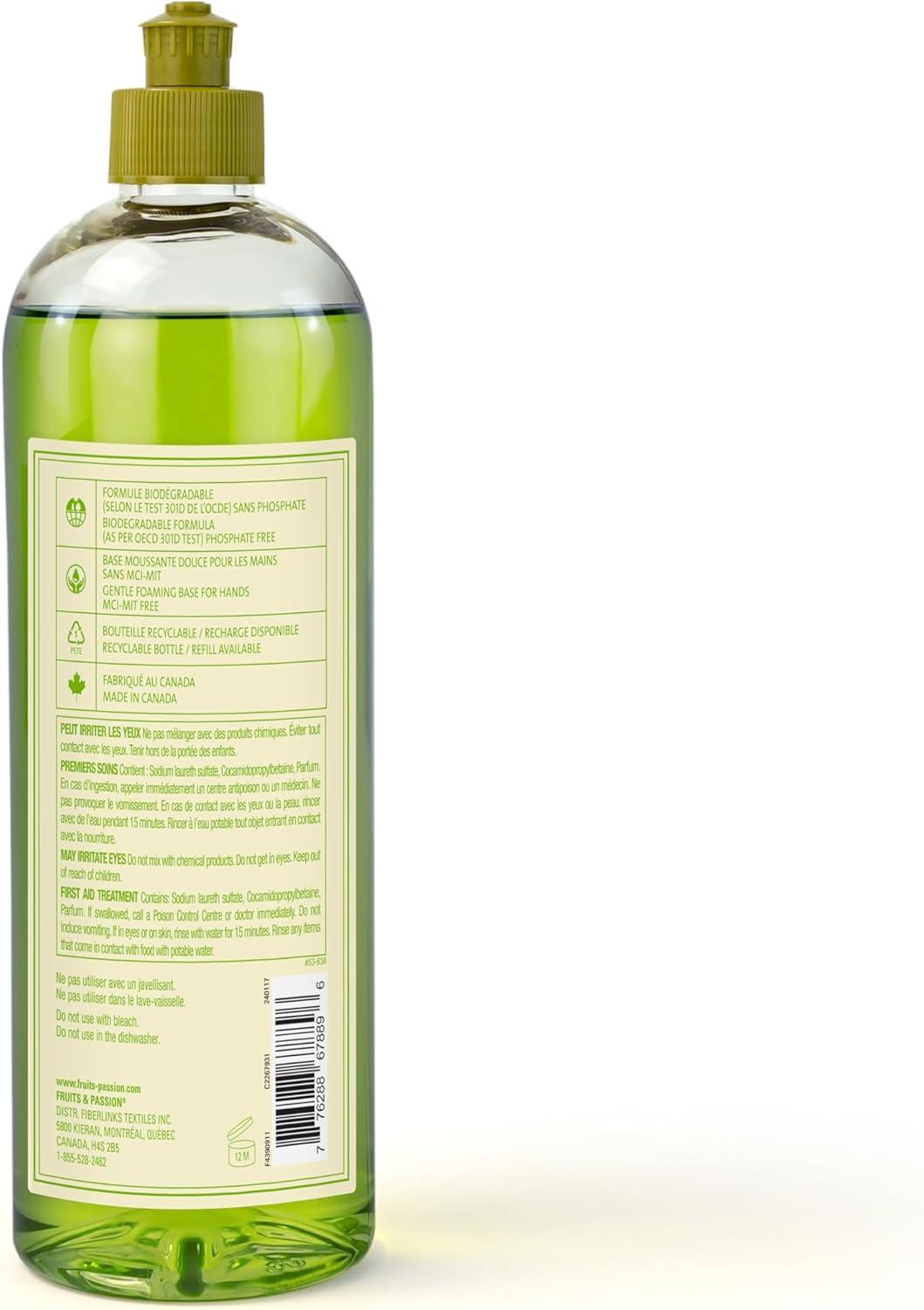 image:imageCucina Concentrated Dish Soap by Fruits and Passion Lime Zest and Cypress Scent Biodegradable Formula Phosphate Free 169 fl oz 500 mL