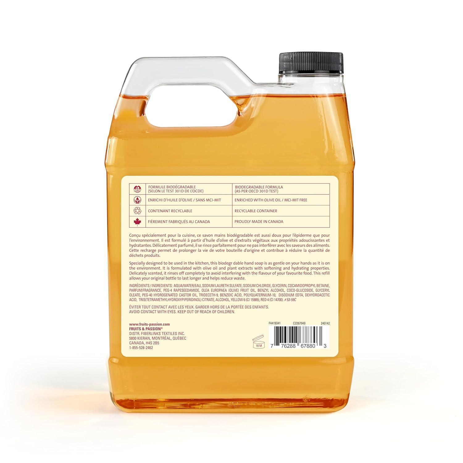 image:imageCucina Fruits amp Passion Hand Soap Refill Lime Zest amp Cypress 1 L 338 fl oz Liquid Hand Soap with Olive Oil Biodegradable Vegan Formula Kitchen amp BathroomSanguinelli Orange and Fennel