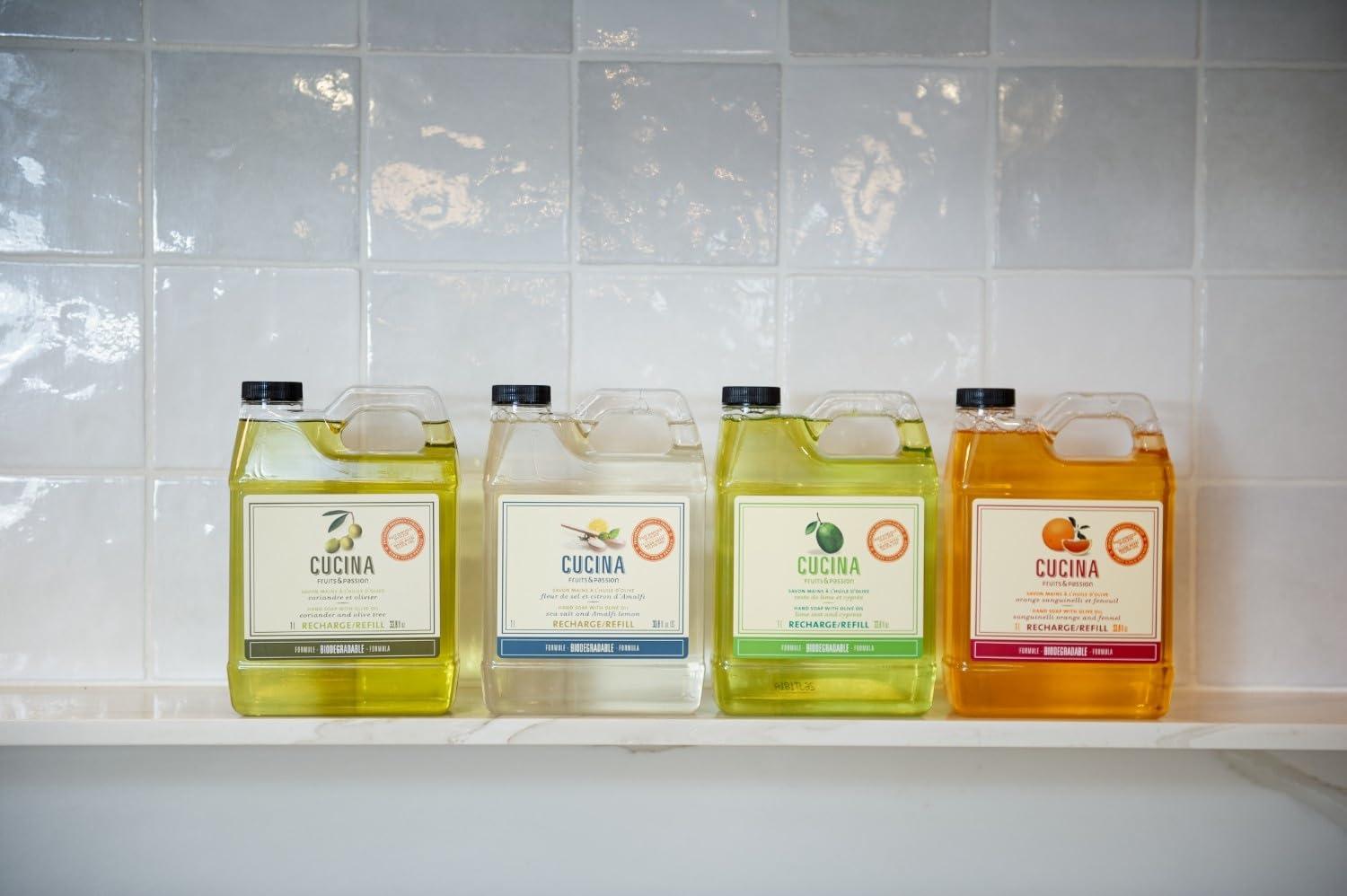 image:imageCucina Fruits amp Passion Hand Soap Refill Lime Zest amp Cypress 1 L 338 fl oz Liquid Hand Soap with Olive Oil Biodegradable Vegan Formula Kitchen amp BathroomSanguinelli Orange and Fennel