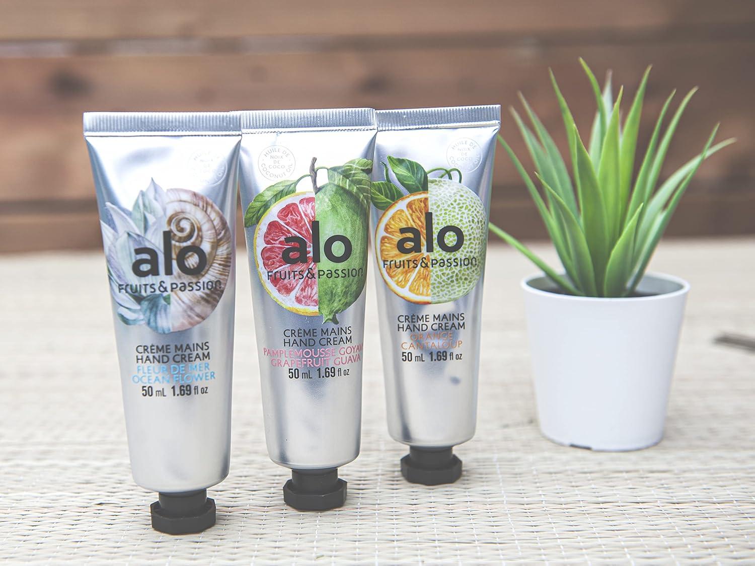image:imageFruits amp Passion ALO Regenerating Hand Cream Gift Set Pack of 4 VeganFriendly CrueltyFree Coconut Oil Hand Moisturizer Travel Size Lotion for Dry Cracked Skin in Recyclable Tubes