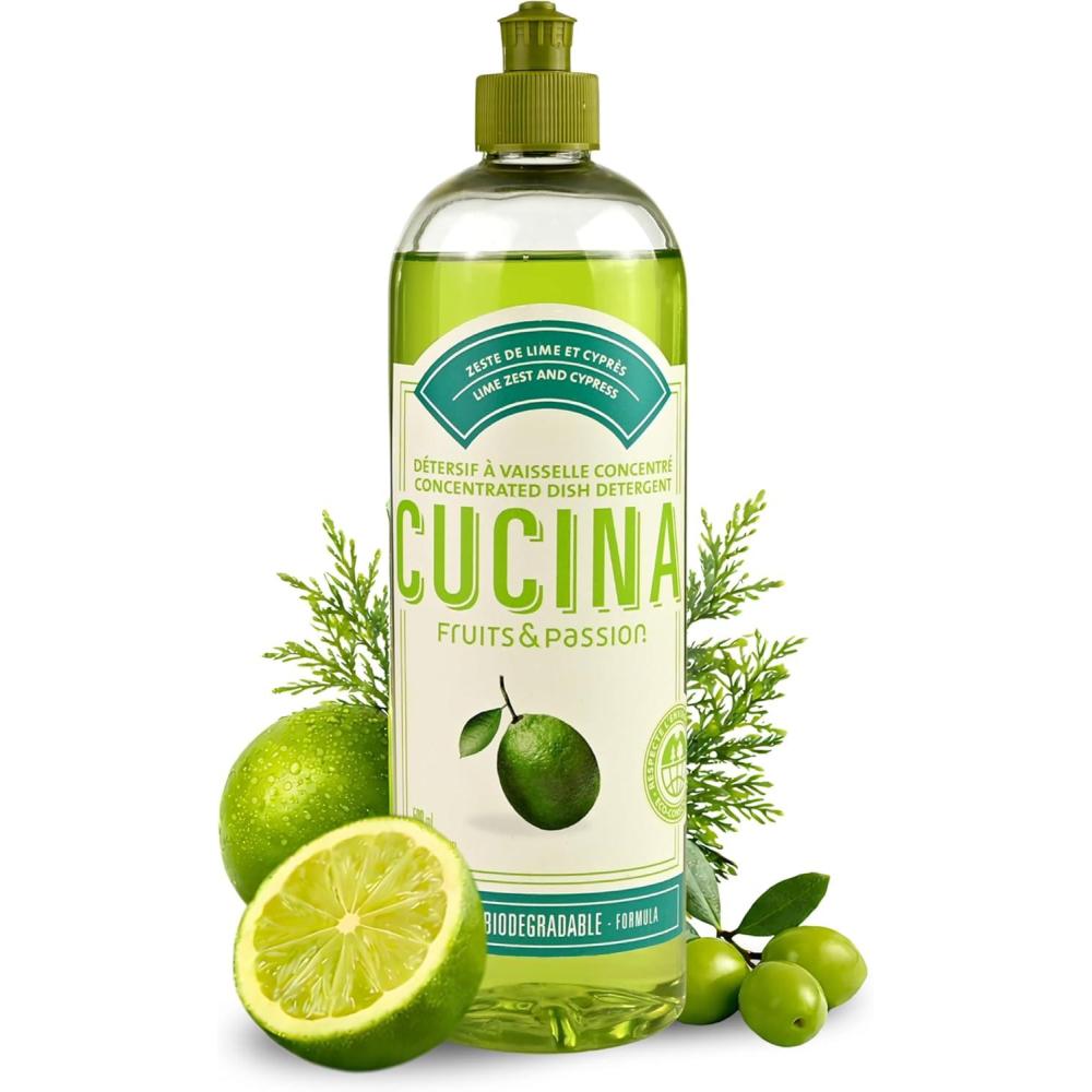 image:imageCucina Concentrated Dish Soap by Fruits and Passion Lime Zest and Cypress Scent Biodegradable Formula Phosphate Free 169 fl oz 500 mL