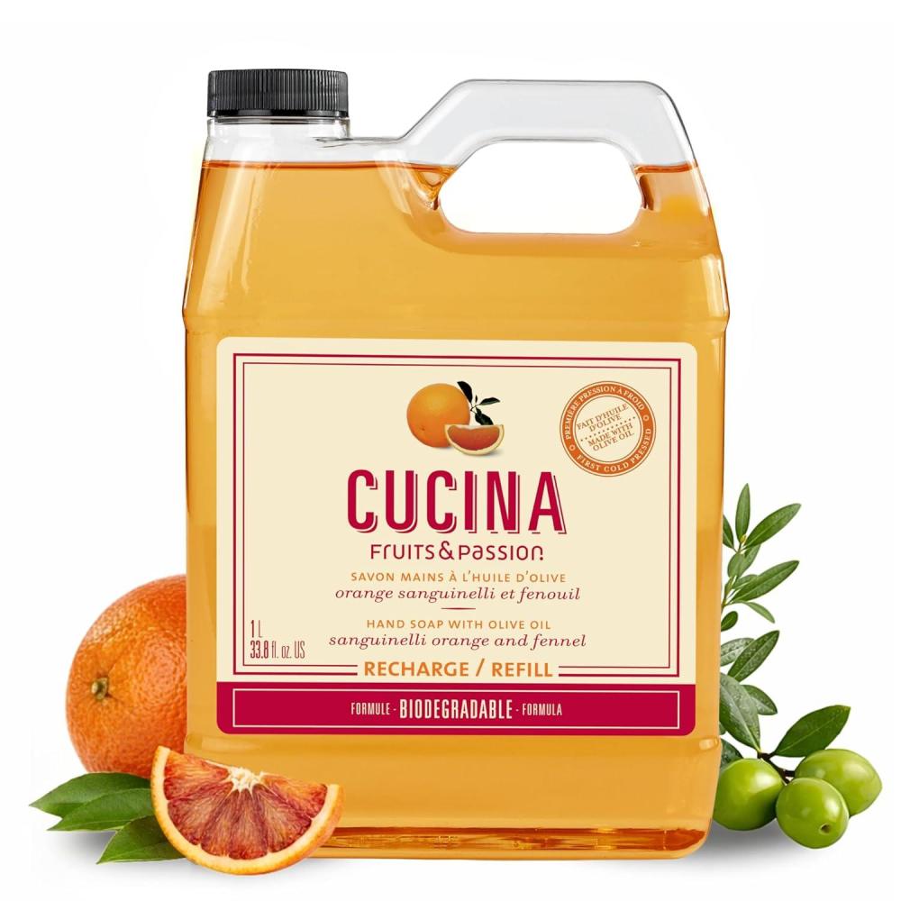 image:imageCucina Hand Soap Refill Sanguinelli Orange amp Fennel with Olive Oil 1 Liter 338 fl oz Large Refill for Kitchen amp Bathroom Biodegradable Formula Vegan Made in CanadaSanguinelli Orange and Fennel