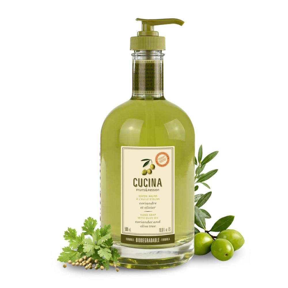 image:imageFruits amp Passion Cucina Coriander amp Olive Tree Hand Soap Kitchen Liquid Hand Soap Vegan Natural Moisturizing Hand Wash in Glass Hand Soap Dispenser 169 fl oz
