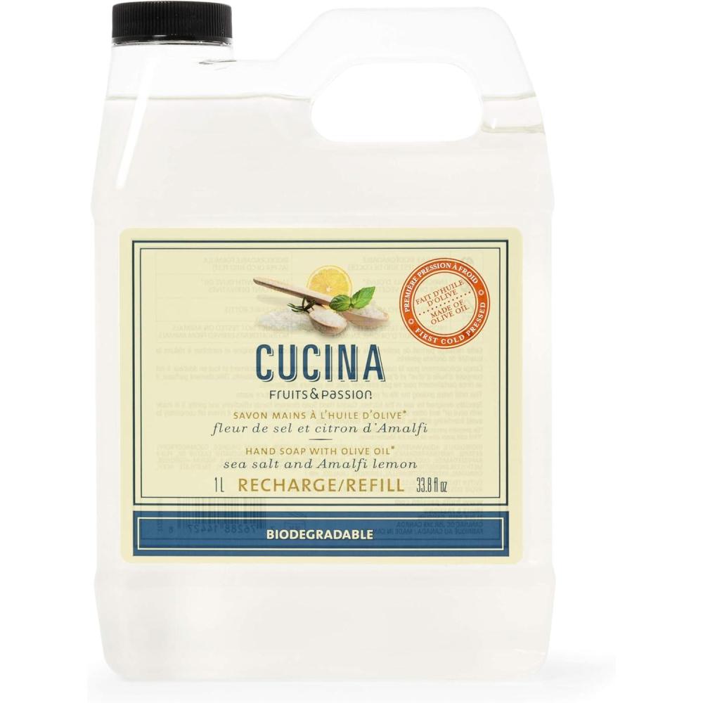 image:imageFruits amp Passion Cucina Sea Salt amp Amalfi Lemon Tree Dish Soap Refill Concentrated Natural Dish Detergent Liquid Refill Vegan CrueltyFree Clear Dish Soap Liquid Refill 338 fl oz