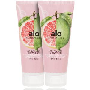 Fruits & Passion [ALO] – Grapefruit Guava Shower Gel Body Wash (2-Pack), Moisturizing Coconut Oil Formula Natural Vegan, Cruelty-Free Hydrating Soap for Men, Women, & Sensitive Healthy Skin (13.5 oz)