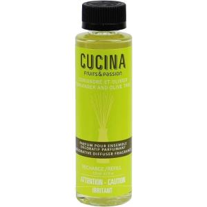 Fruits & Passion Cucina Diffuser Refill – Coriander & Olive Tree, Liquid Home Fragrance Refill for Decorative Diffuser Set, 6–8 Weeks Continuous Scent, Aromatic & Woodsy, 4.2 fl oz (125 ml)