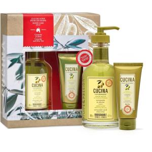Fruits & Passion Cucina Coriander and Olive Tree Duo Hand Care Gift Set – Moisturizing Hand Soap (6.7 oz) & Butter (2.0 oz)